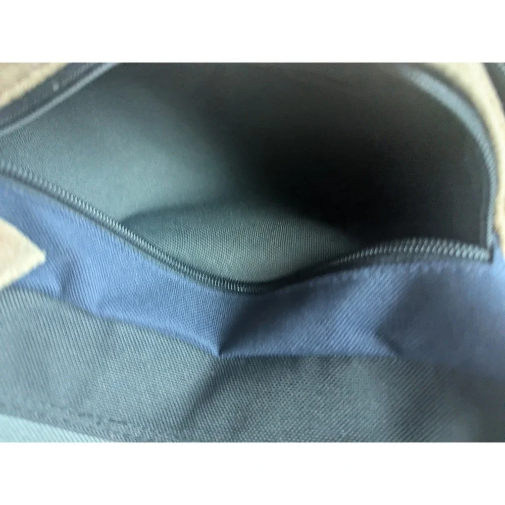 Vintage Eastport Backpack Forrest Green Nylon Tan Suede Trim Zip 5 Pockets